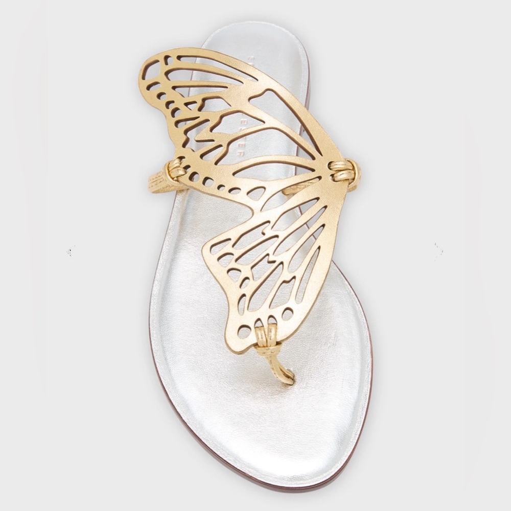 Sophia Webster Gold and Silver Butterfly Sandals